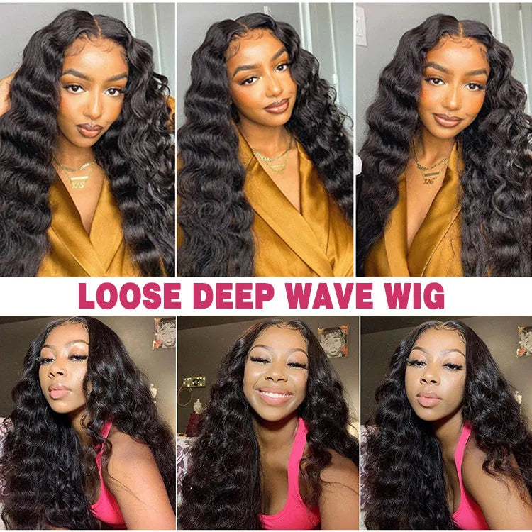 High Density Brazilian human hair Natural deep wave Wig  13x4 Hd Lace Front