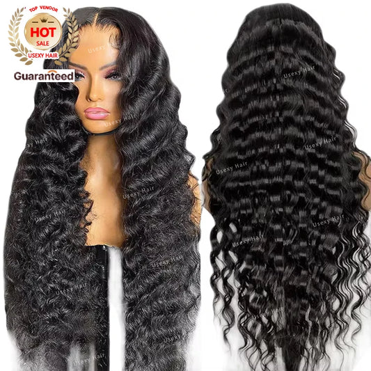 High Density Brazilian human hair Natural deep wave Wig  13x4 Hd Lace Front