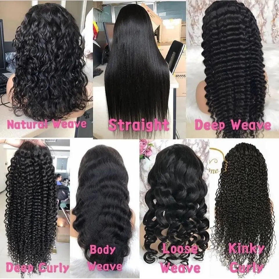 High Density Brazilian human hair Natural deep wave Wig  13x4 Hd Lace Front