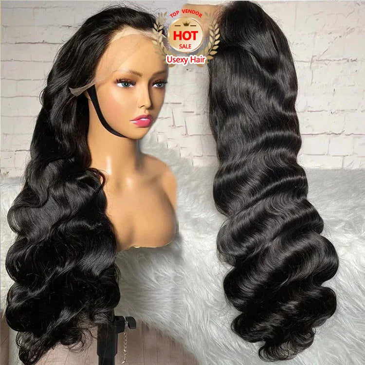 High Density Brazilian human hair Natural deep wave Wig  13x4 Hd Lace Front