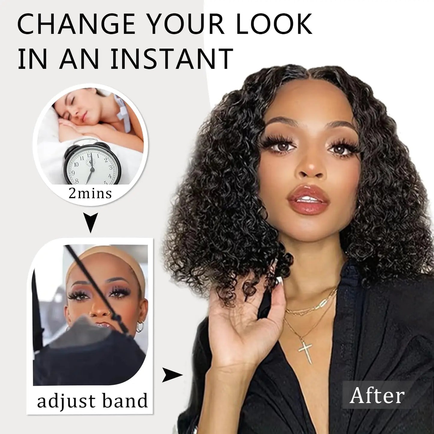 Glueless Deep Curly Bob Wigs Human Hair Short Curly Glueless 4x4 13x4 Transparent Lace Bob Wigs For Women