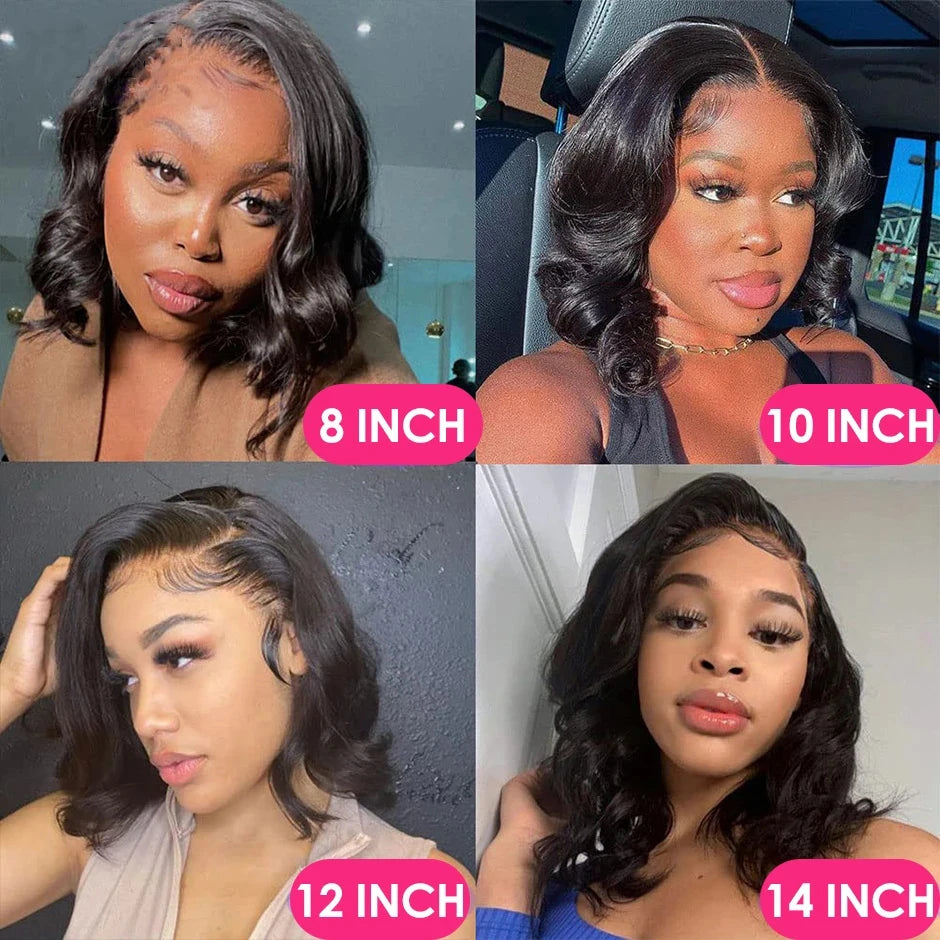 Wear And Go Glueless Wig Body Wave Bob Wig Human Hair Glueless Wig 4x4 Pre-cut Preplucked Lace Closure Wigs for Women
