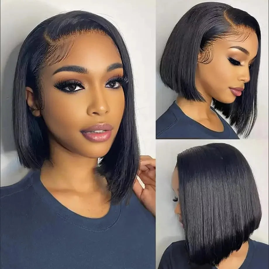 Bob Glueless Wig Human Hair Easy To Wear 4x4 Hd Lace Frontal Wig